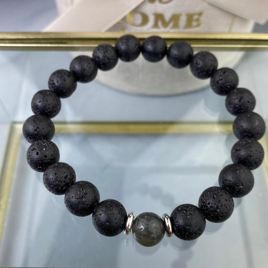 Men's bracelet Lava and Labradorite