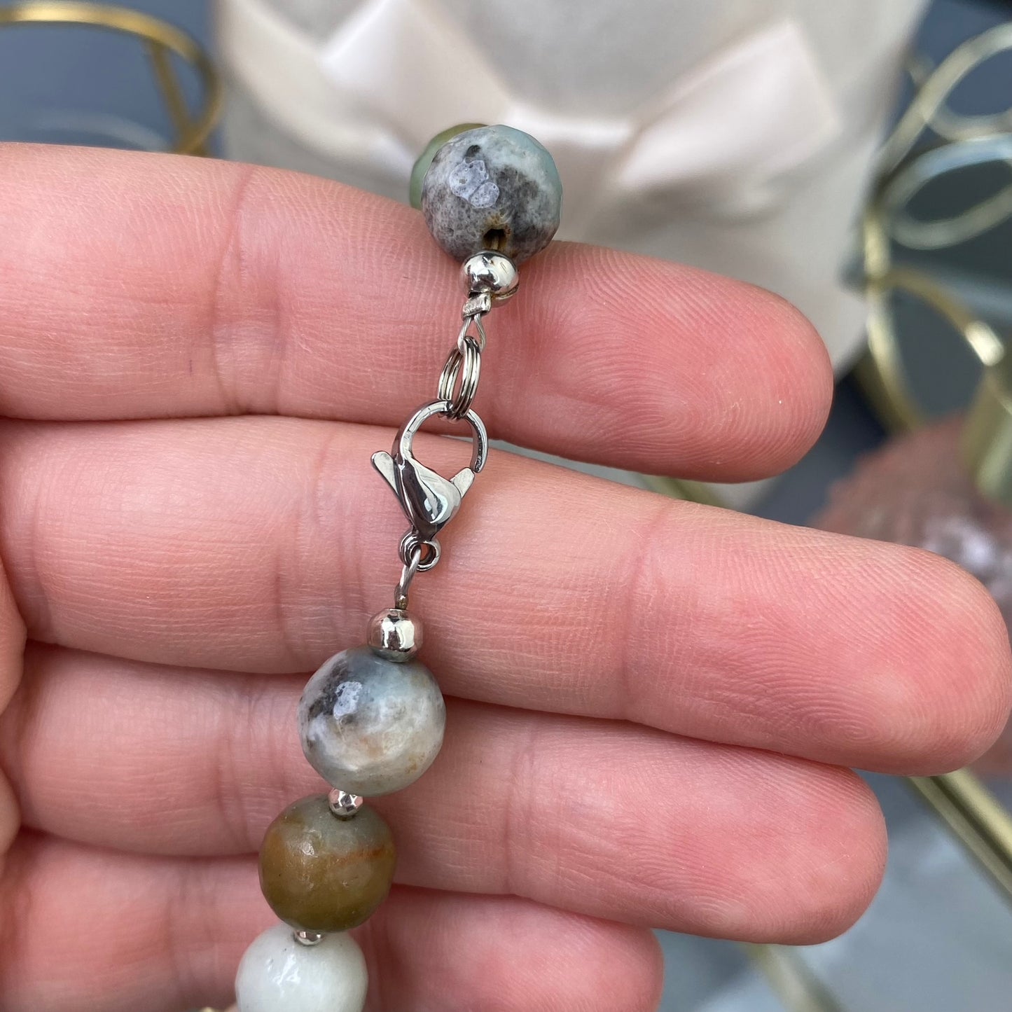 Amazonite necklace (Amazonite 10mm, polished shape, 58cm)