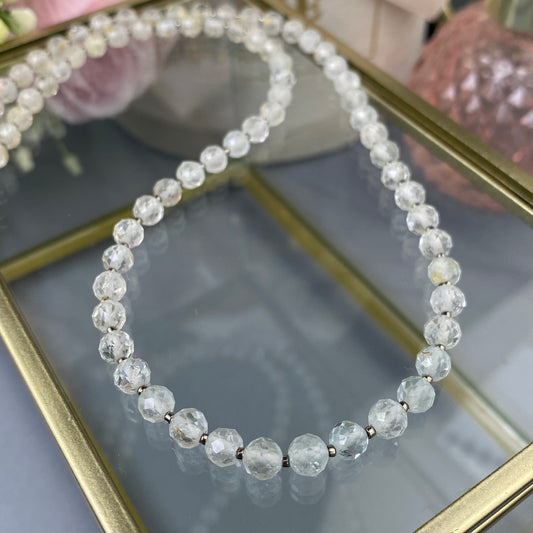 Topaz necklace (Topaz 5mm, polished shape, 50cm)