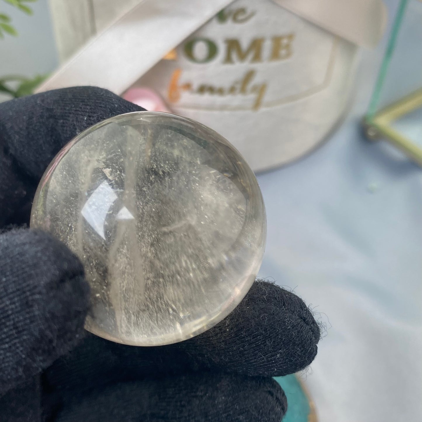Smoky Quartz sphere (Smoky Quartz- Rough-Topaz 3.9cm)