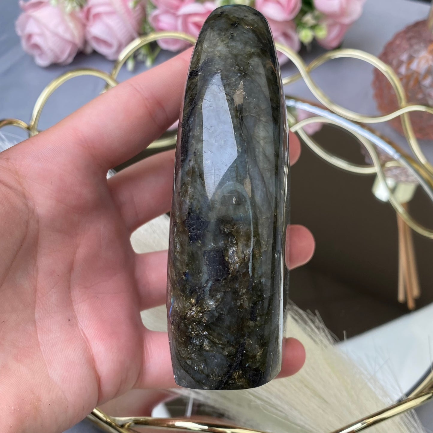 Natural polished Labradorite gemstone 530g. High Quality.