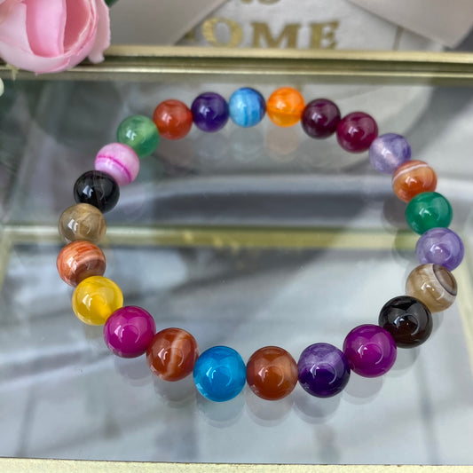 Agate mix bracelet (Agate tinted, 8mm)