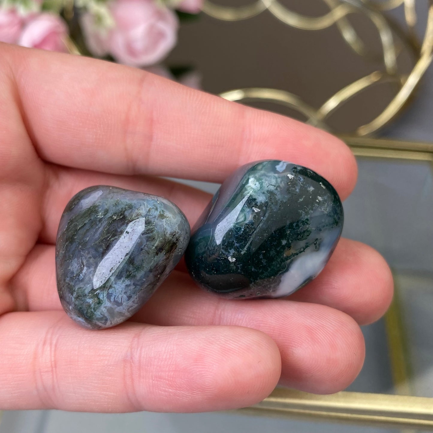 Natural polished Moss Agate (1pc.)