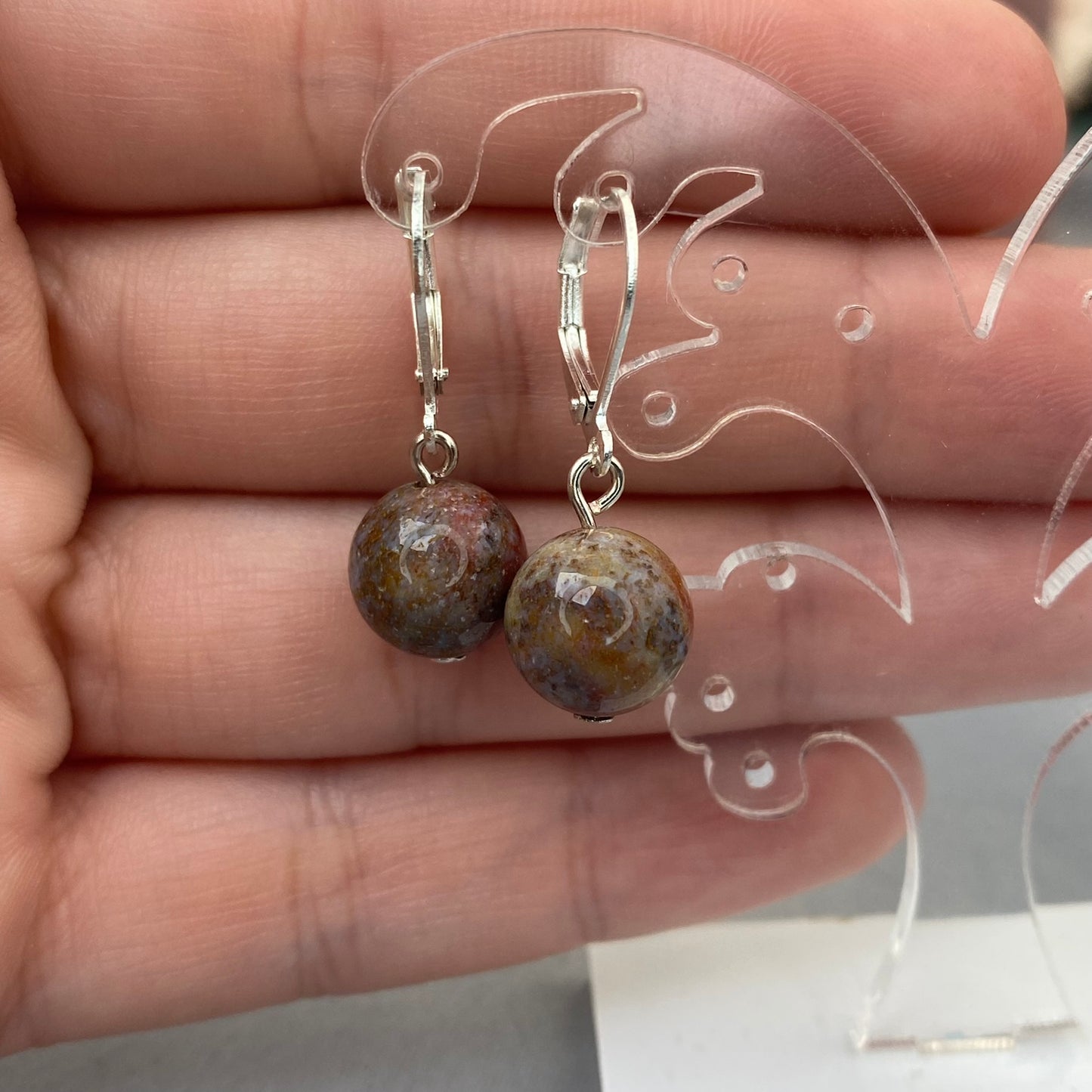 Jadeite earrings (Jadeite, 10mm (g))
