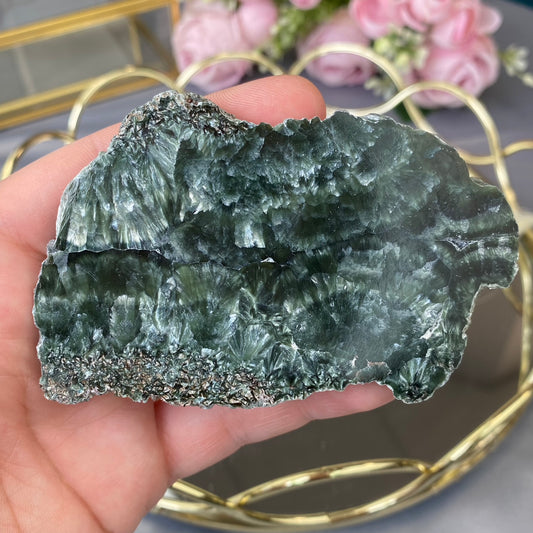Natural  polished Seraphinite plate 68g.
