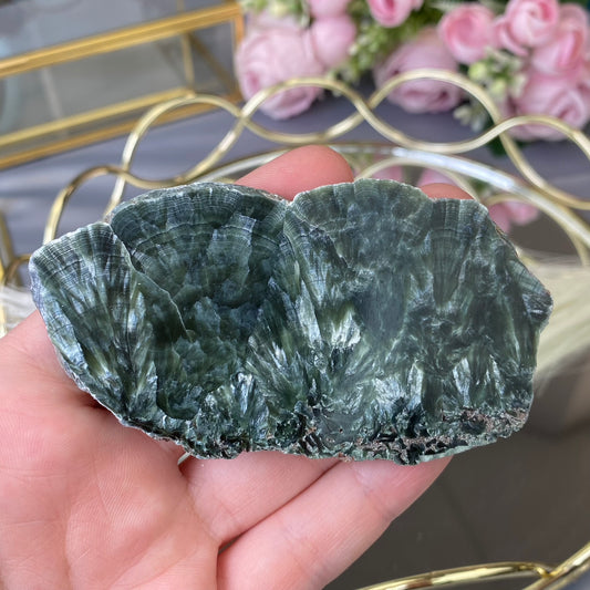 Natural polished Seraphinite plate 63g.