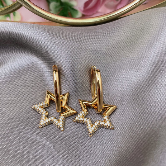 Gold plated  earrings -stars