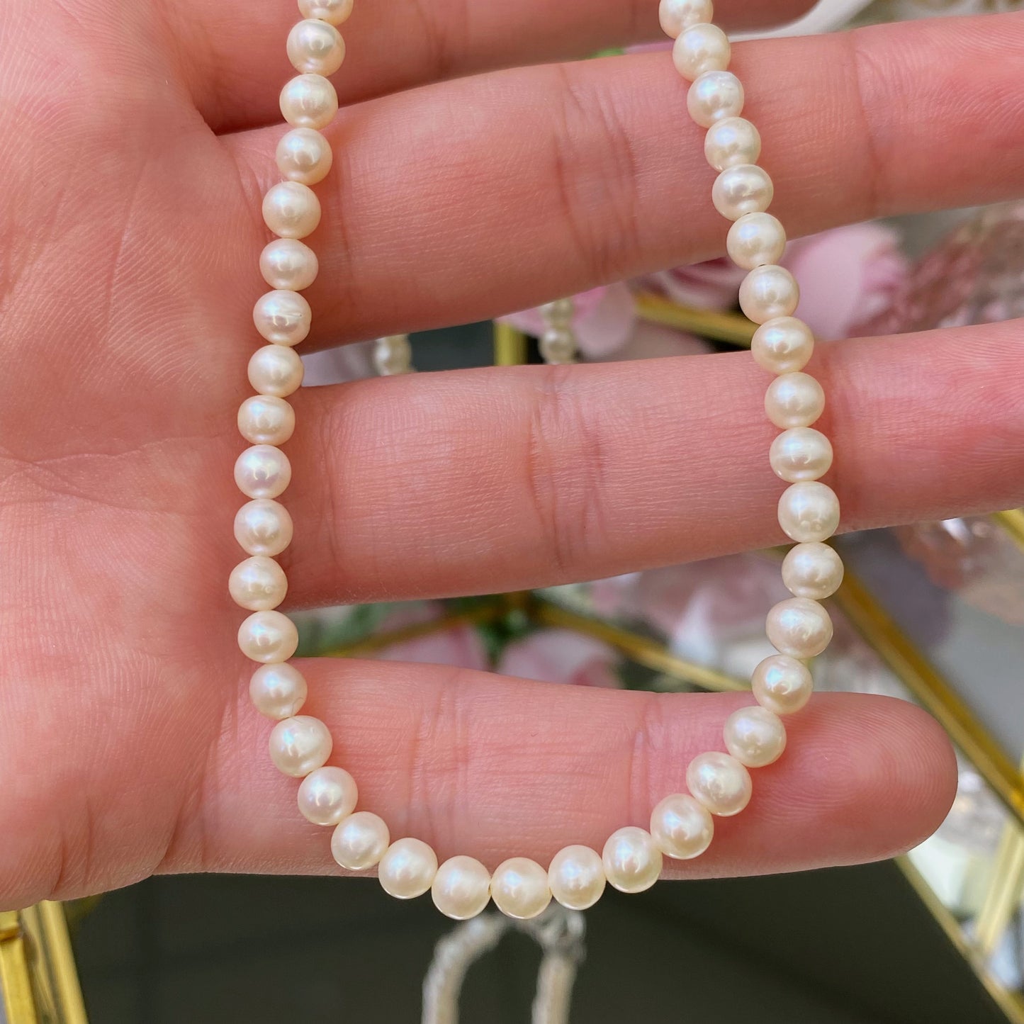 Upes pērļu kaklarota (Upes pērles 4.5-5mm, 41 cm)
