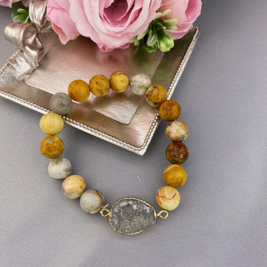 Fortress Agate bracelet with druse (Agate 10mm)